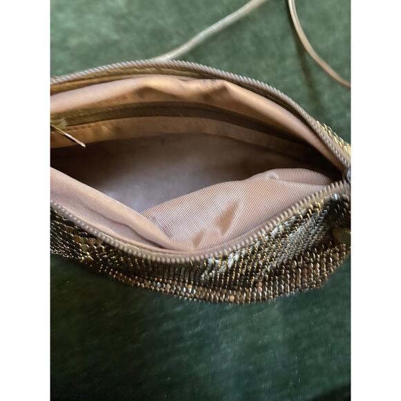 Vintage Whiting & Davis Chain Mesh Bag metallic Gold Mesh 80s glam - Picture 5 of 8